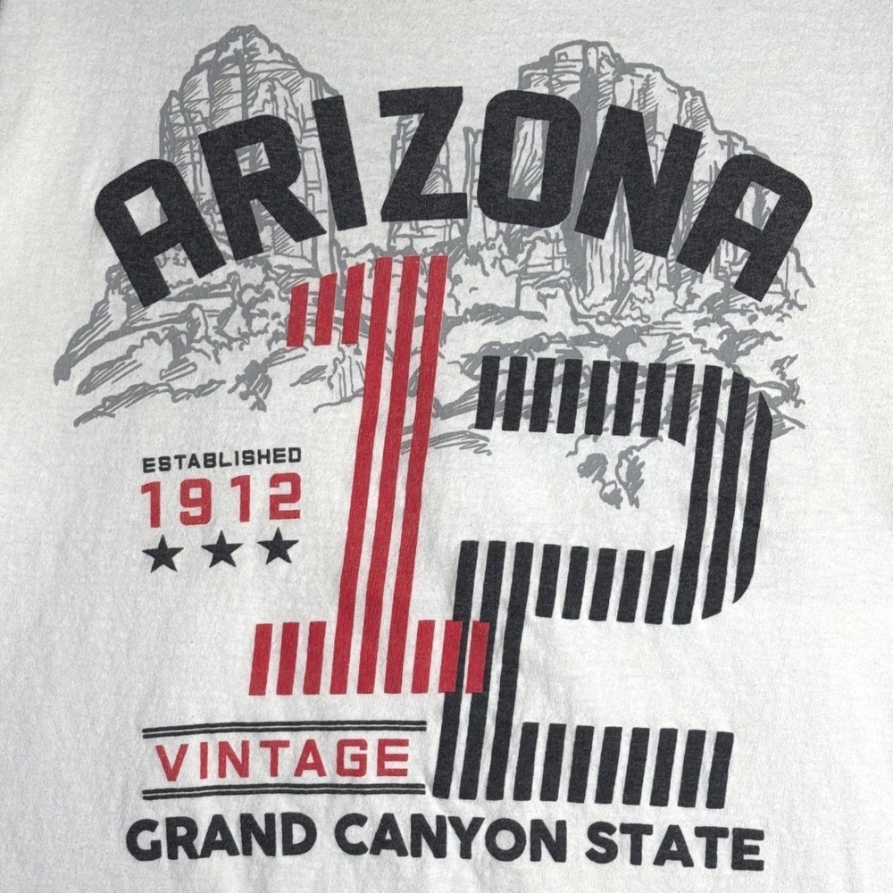 Delta Pro Weight Arizona Grand Canyon State EST. 1912 Graphic Tee White Mens XL